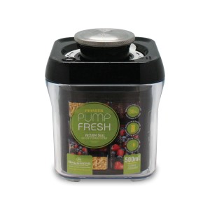Pojemnik z pompką Pump Fresh 0,5L wysoki czarno-stalowy Grunwerg GW-PP-500SS
