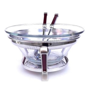 Miska Salaterka + Sztućce z elementami drewna