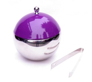 Pojemnik Wiaderko do lodu CUBO + szczypce 1,0L 5907558753981 fioletowe