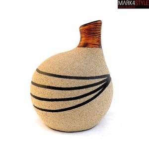 Wazon dekoracyjny z terakoty zdobiony piaskiem 30 cm TRTGC13M