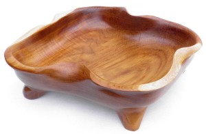 Orientalna patera z korzenia drzewa tekowego 30 x 24,5 cm P4