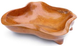 Orientalna patera z korzenia drzewa tekowego 31 x 27 cm P6