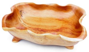 Orientalna patera z korzenia drzewa tekowego 33 x 23,5 cm P8