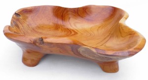 Orientalna patera z korzenia drzewa tekowego 32,5 x 25 cm P9