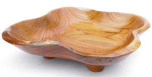 Orientalna patera z korzenia drzewa tekowego 28 x 26 cm P2