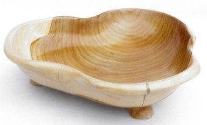 Orientalna patera z korzenia drzewa tekowego 28,5 x 24,5 cm P7