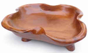 Orientalna patera z korzenia drzewa tekowego 29 x 26,5 cm P16