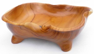 Orientalna patera z korzenia drzewa tekowego 28,5 x 22 cm P19