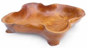 Orientalna patera z korzenia drzewa tekowego 33 x 24 cm P21