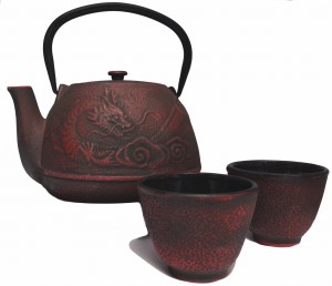 Zestaw żeliwny DRAGON Czajnik 1,2 L Podstawka Czarki WHRH12SET1118