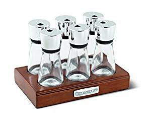 Przyprawniki w drewnianym stojaku Croft Cole&Mason WL-H103159