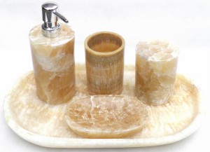 Zestaw łazienkowy kamienny 5el. onyx JAWA 1