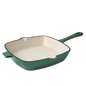 Patelnia żeliwna grillowa emaliowana 24 cm 5903313423137