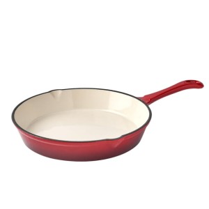 Patelnia żeliwna emaliowana 24 cm czerwona 5903313425698