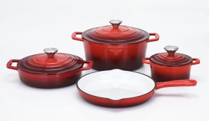 Zestaw garnków żeliwnych 4 szt. Xanten Red CS KOCHSYSTEME CSK067489