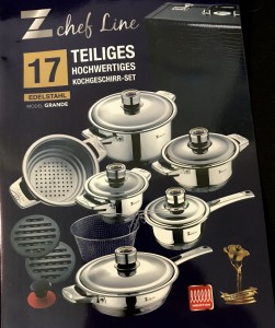 ZESTAW GARNKÓW GARNKI CHEF LINE 17 EL. M18