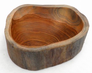 Orientalna patera z korzenia drzewa tekowego 21x19cm