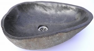 Umywalka kamienna nablatowa z kamienia rzecznego KR67