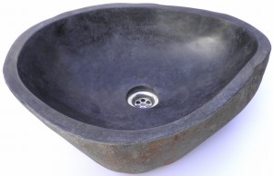 Umywalka kamienna nablatowa z kamienia rzecznego KR69