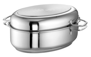 Brytfanna Owalna Dwustronna 38cm 9,0 L Ze Stali Nierdzewnej ROHE 201011