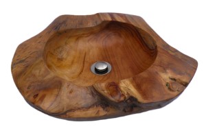 UMYWALKA DREWNIANA Z TEKU TEAK OZDOBNA LEMBATA