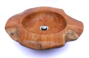 UMYWALKA DREWNIANA Z TEKU TEAK OZDOBNA SUMBA