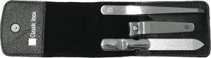 Zwilling Zestaw przyborów do manicure, 3 el. w skórzanym etui Classic Inox® czarny ZW-97536-300