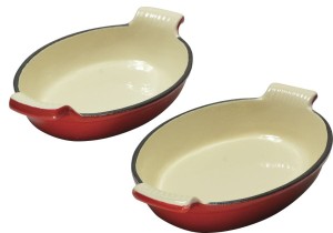 Naczynie żeliwne owalne Komplet 2 szt. 26 + 30 cm Zest for Life HI-LQ826+9GR