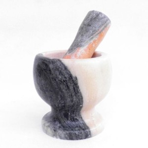 MOŹDZIERZ OZDOBNY MARMUROWY 10CM TŁUCZEK MARK4    