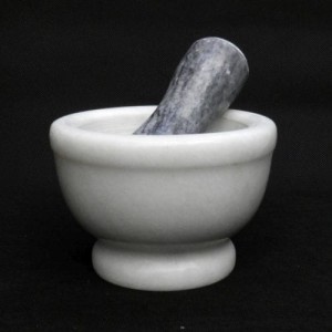 MOŹDZIERZ OZDOBNY MARMUROWY 14cm TŁUCZEK 