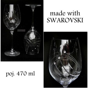 Kieliszki do wina Swarovski 470ml Prezent Ślub Wesele 2szt. - 1856011