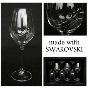 Kieliszki do wina Swarovski Prezent Ślub Wesele 6szt. - SAMANTHA 1855006