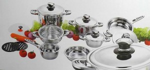 Zestaw garnków LSW GERMANIA 16 elementów komplet 