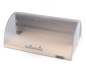 Chlebak metalowo-akrylowy z drewnianą deską Gipfel IRIDE 5608