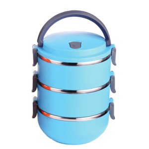 Termos obiadowy Menażka 2,1L 3 częściowy niebieski 5907558771671