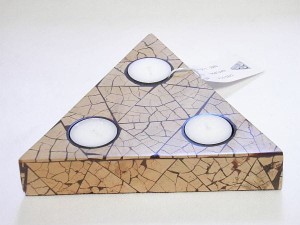 Świecznik trójkąt 3 świeczki tea light CNS01A